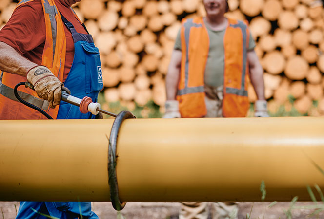 ONTRAS H2-Startnetz - Bauablauf einer Wasserstoffleitung - Qualitätsprüfung