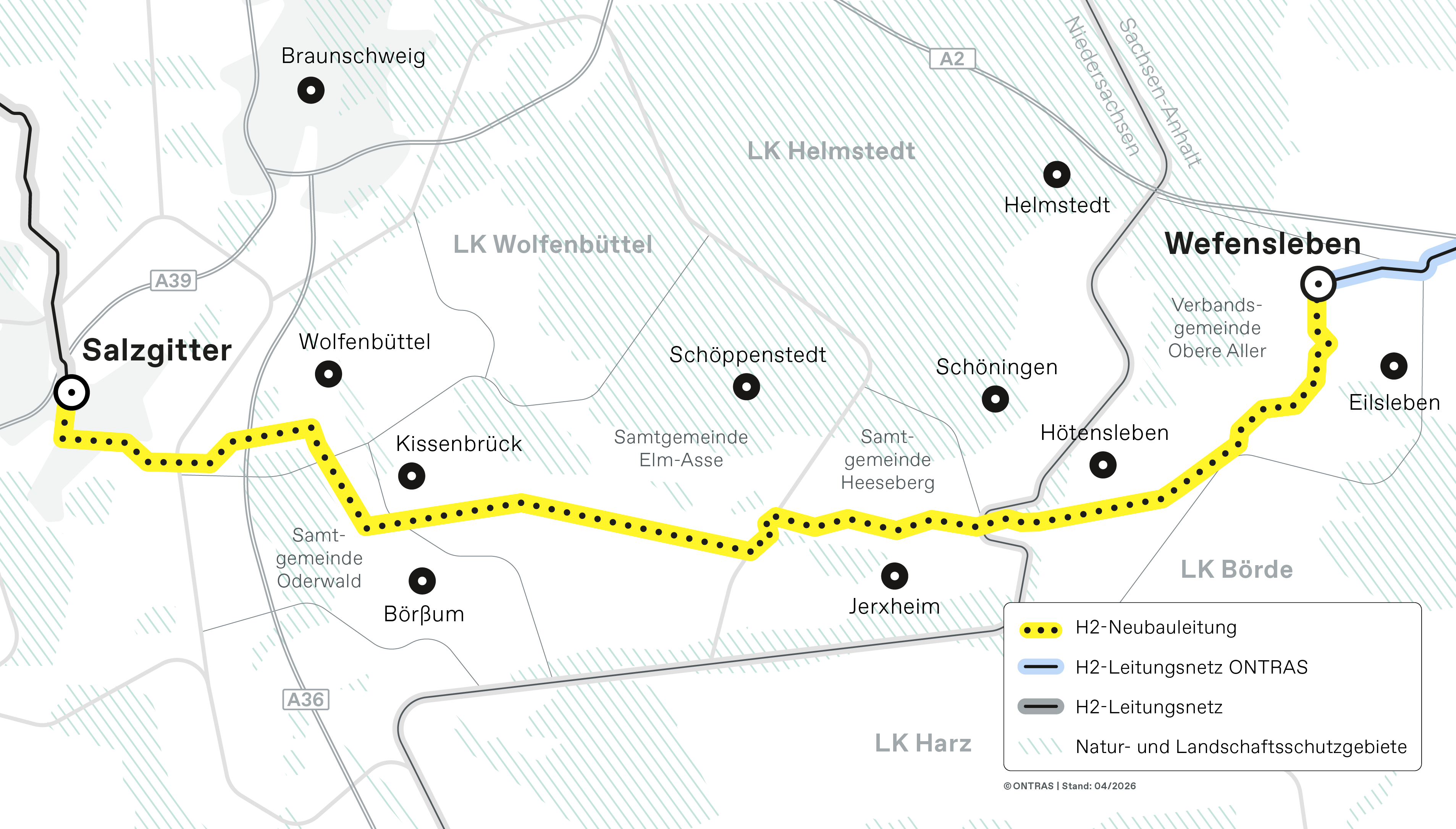 ONTRAS H2-Startnetz Neubau Wefensleben-Salzgitter