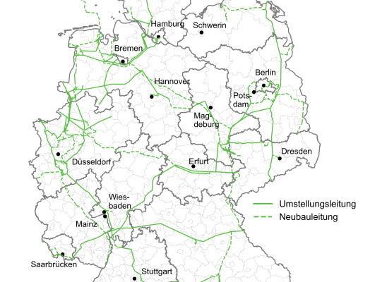 Deutschlandweites Wasserstoff-Kernnetz (FNB Gas e.V.)